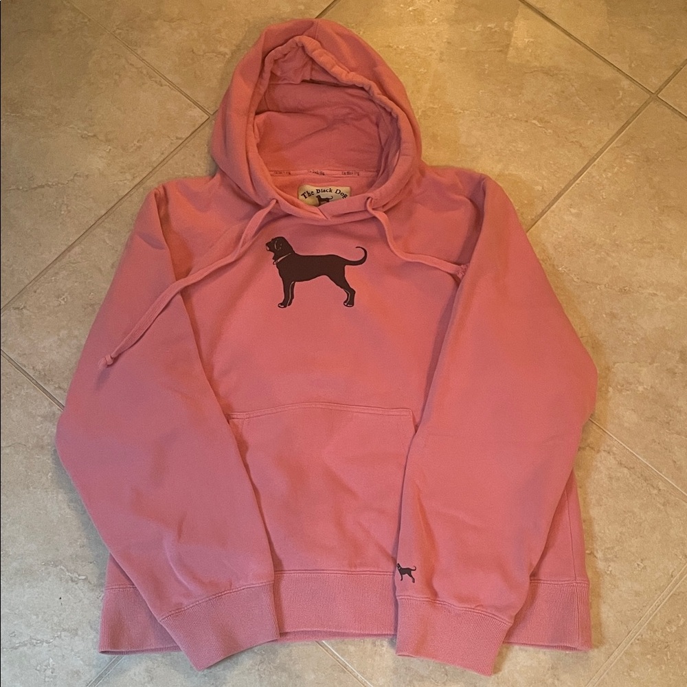 The Black Dog Lg pink hooded sweatshirt